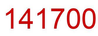 Number 141700 red image
