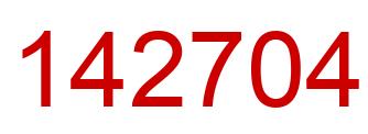 Number 142704 red image