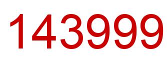 Number 143999 red image
