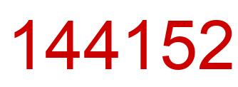 Number 144152 red image