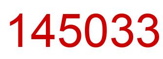 Number 145033 red image