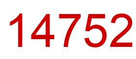 Number 14752 red image