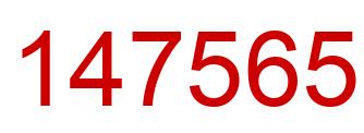 Number 147565 red image