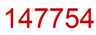 Number 147754 red image