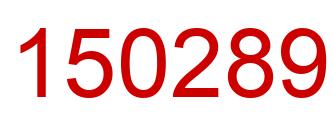 Number 150289 red image