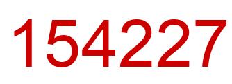 Number 154227 red image