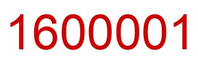 Number 1600001 red image