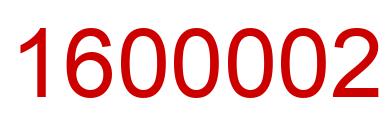Number 1600002 red image
