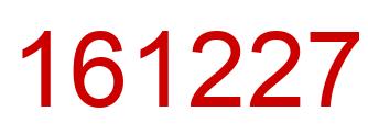Number 161227 red image