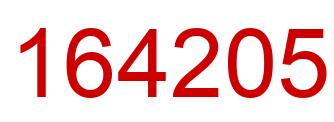 Number 164205 red image