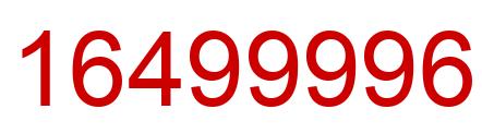 Number 16499996 red image