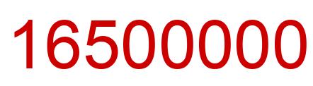 Number 16500000 red image
