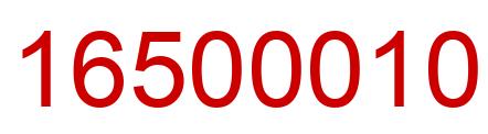 Number 16500010 red image