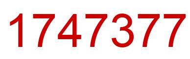 Number 1747377 red image