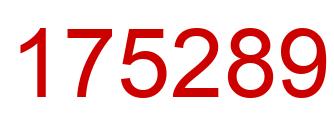 Number 175289 red image