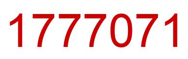 Number 1777071 red image