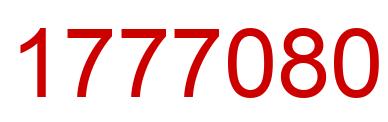 Number 1777080 red image