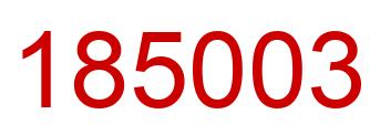 Number 185003 red image