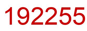 Number 192255 red image