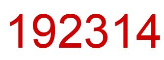 Number 192314 red image