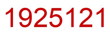 Number 1925121 red image