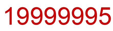 Number 19999995 red image