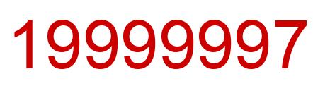 Number 19999997 red image