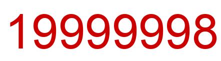 Number 19999998 red image