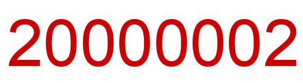 Number 20000002 red image