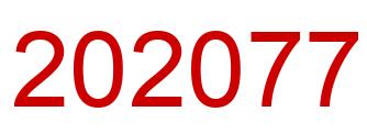 Number 202077 red image