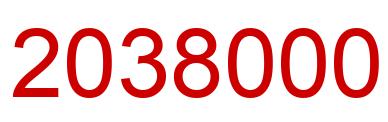 Number 2038000 red image