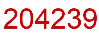 Number 204239 red image