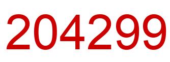 Number 204299 red image