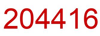 Number 204416 red image