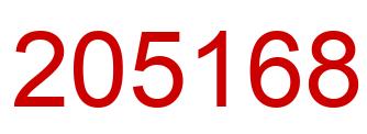 Number 205168 red image