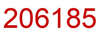 Number 206185 red image