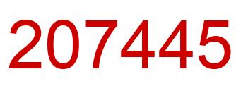 Number 207445 red image
