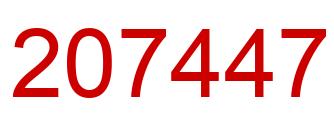Number 207447 red image