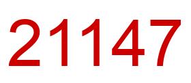 Number 21147 red image