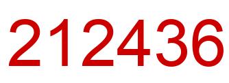 Number 212436 red image