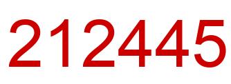 Number 212445 red image