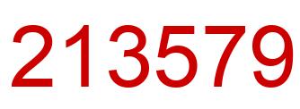 Number 213579 red image