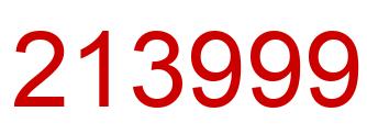 Number 213999 red image