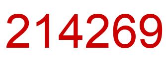 Number 214269 red image