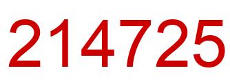 Number 214725 red image