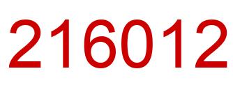 Number 216012 red image