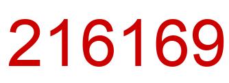 Number 216169 red image