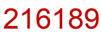Number 216189 red image