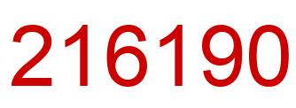Number 216190 red image