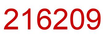 Number 216209 red image